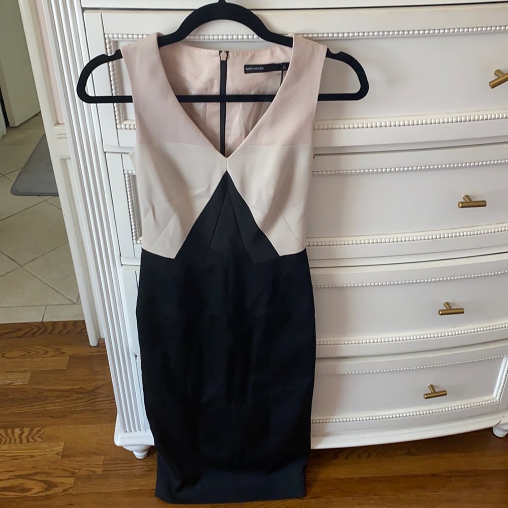 Karen Millen Shift Dress Sleeveless Midi Length Work Office Style